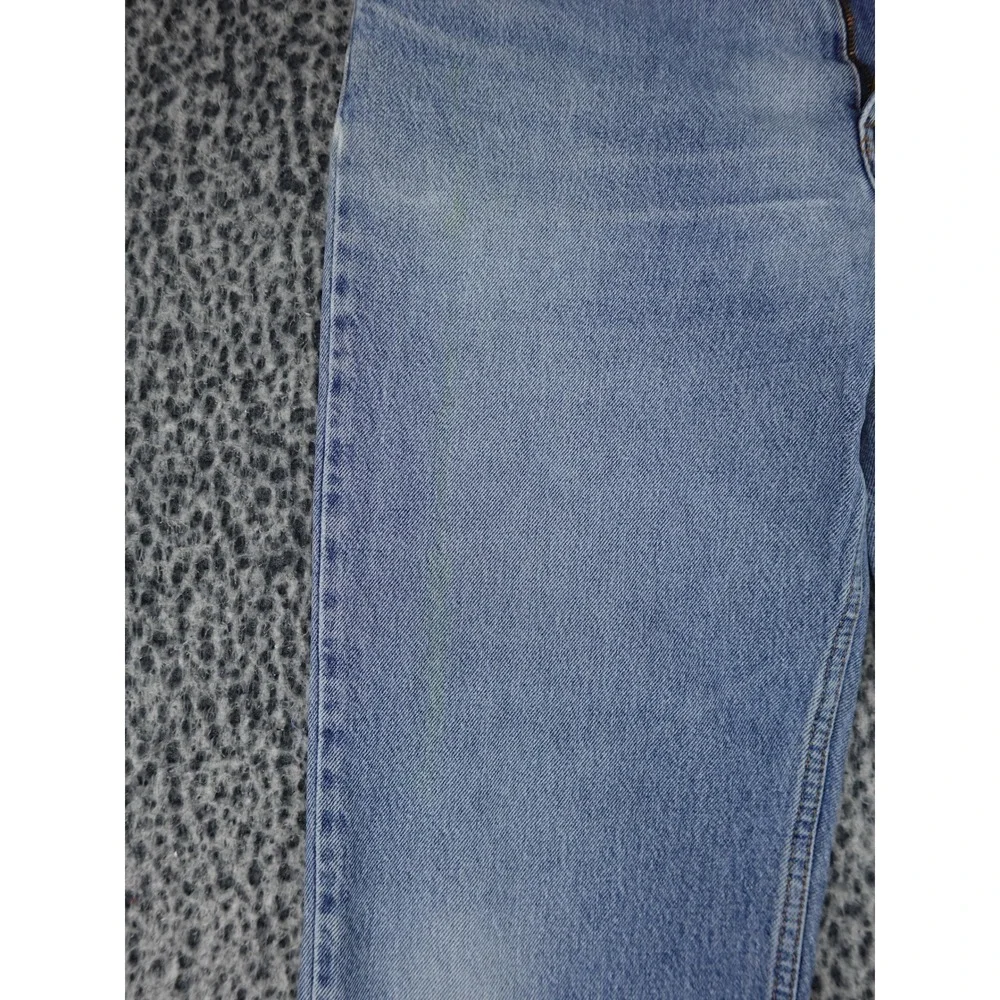 Levis 540 Relaxed‎ Fit Jeans Mens 34x26 Light Blue Raw Hem Cropped Denim